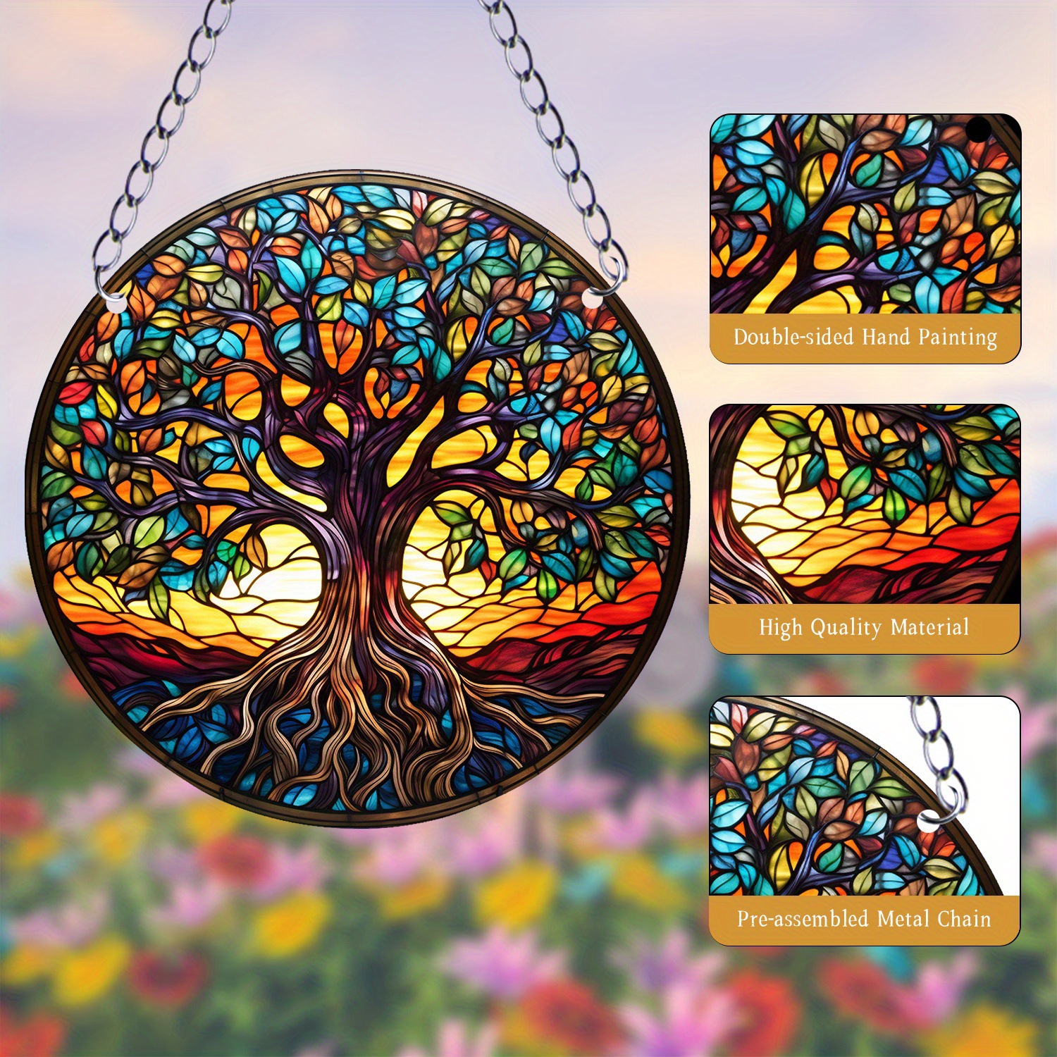 Title 4, Colorful Tree Of Life Sunshine Catcher Acrylic ...