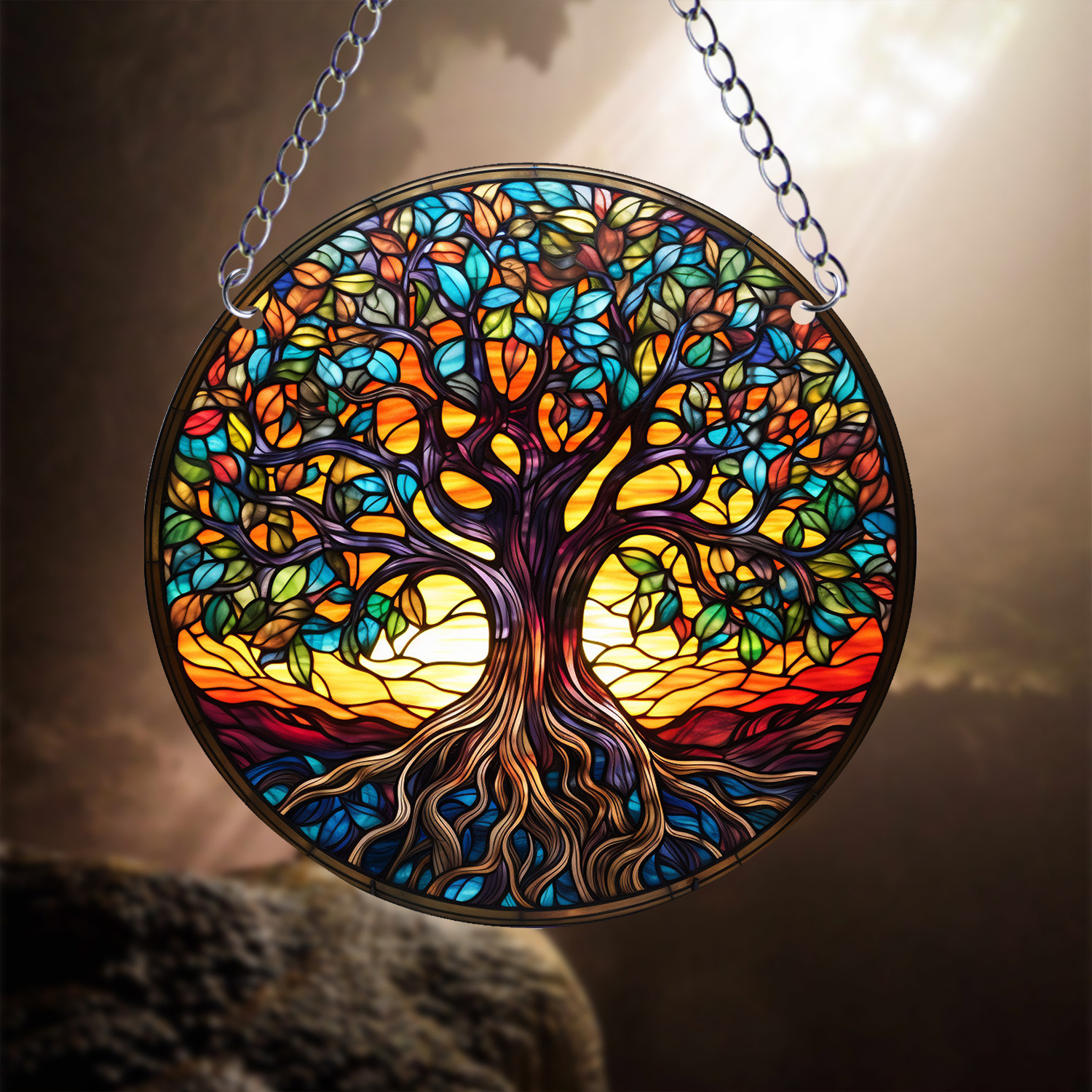 Title 7, Colorful Tree Of Life Sunshine Catcher Acrylic ...