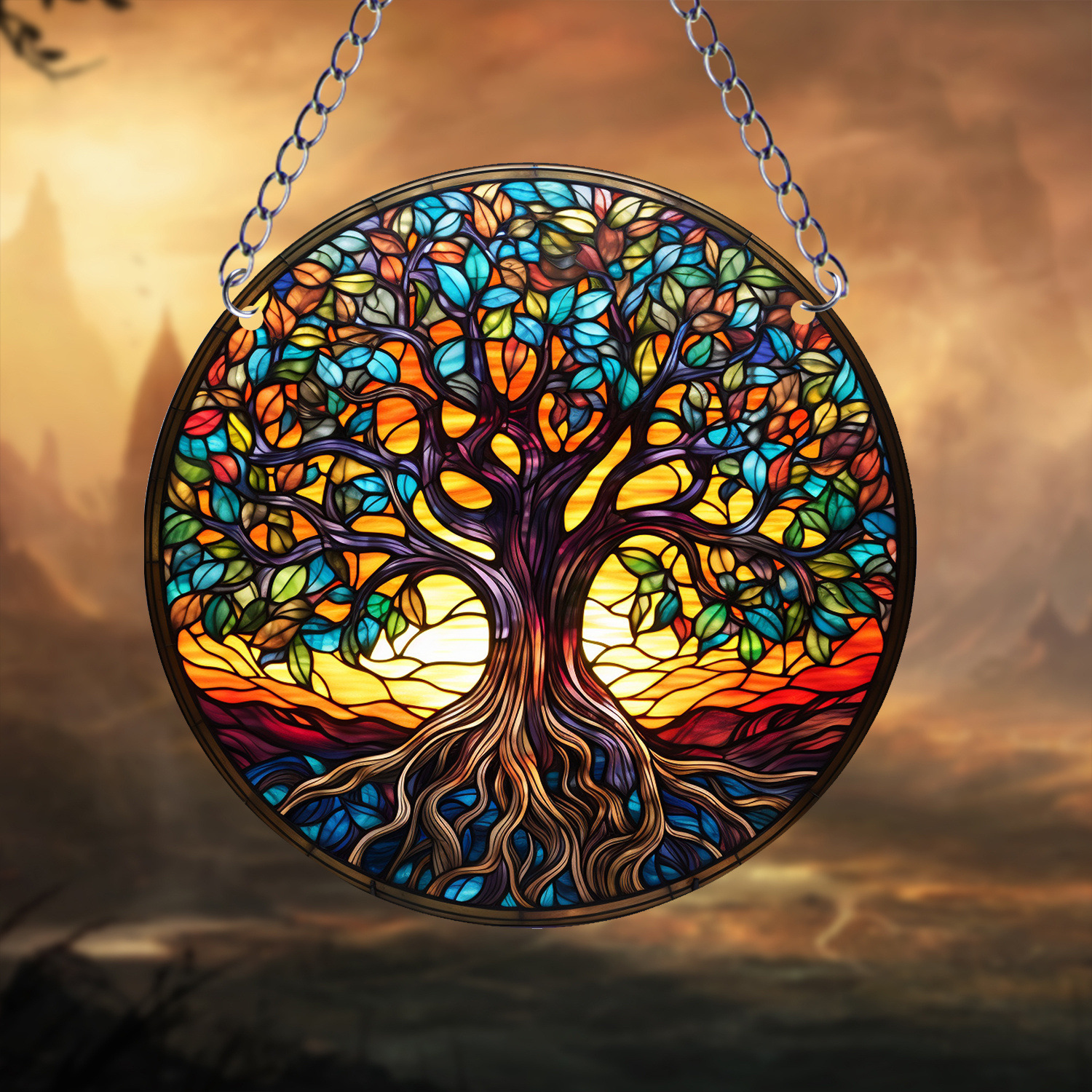 Title 12, Colorful Tree Of Life Sunshine Catcher Acrylic ...