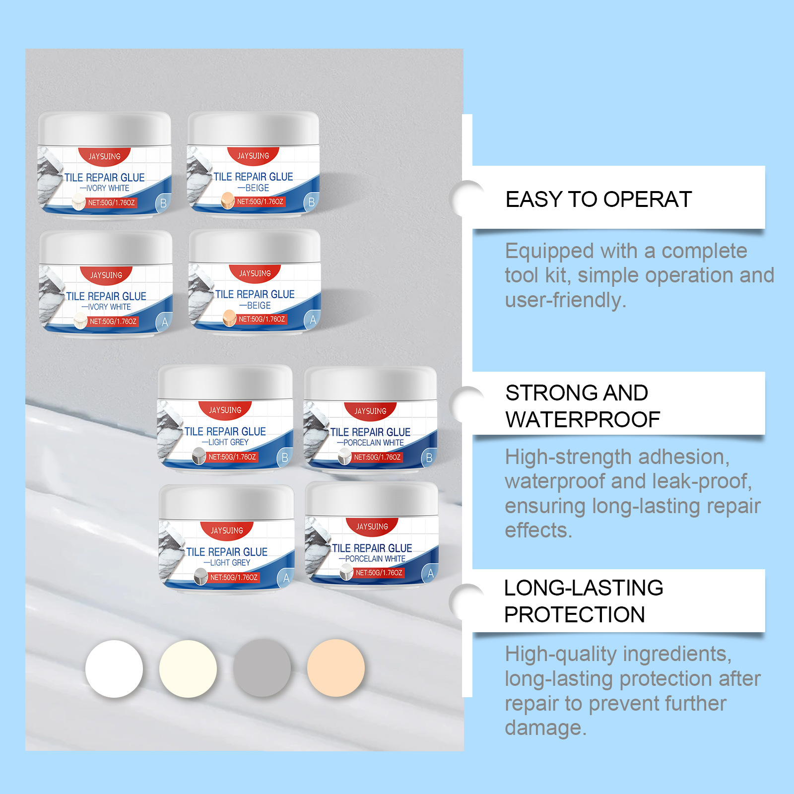 Title 1, Tile Repair Glue Living Room Bathroom Leak Repair