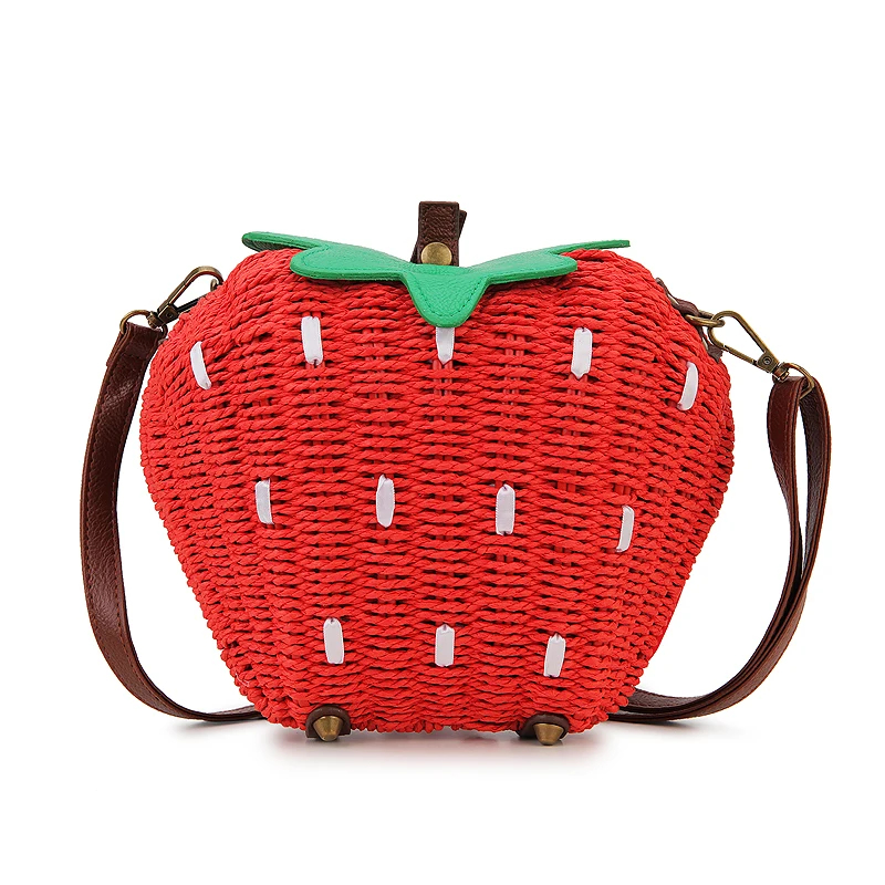 Title 1, Womens Cute Fashion Strawberry Woven Bag. A ch...