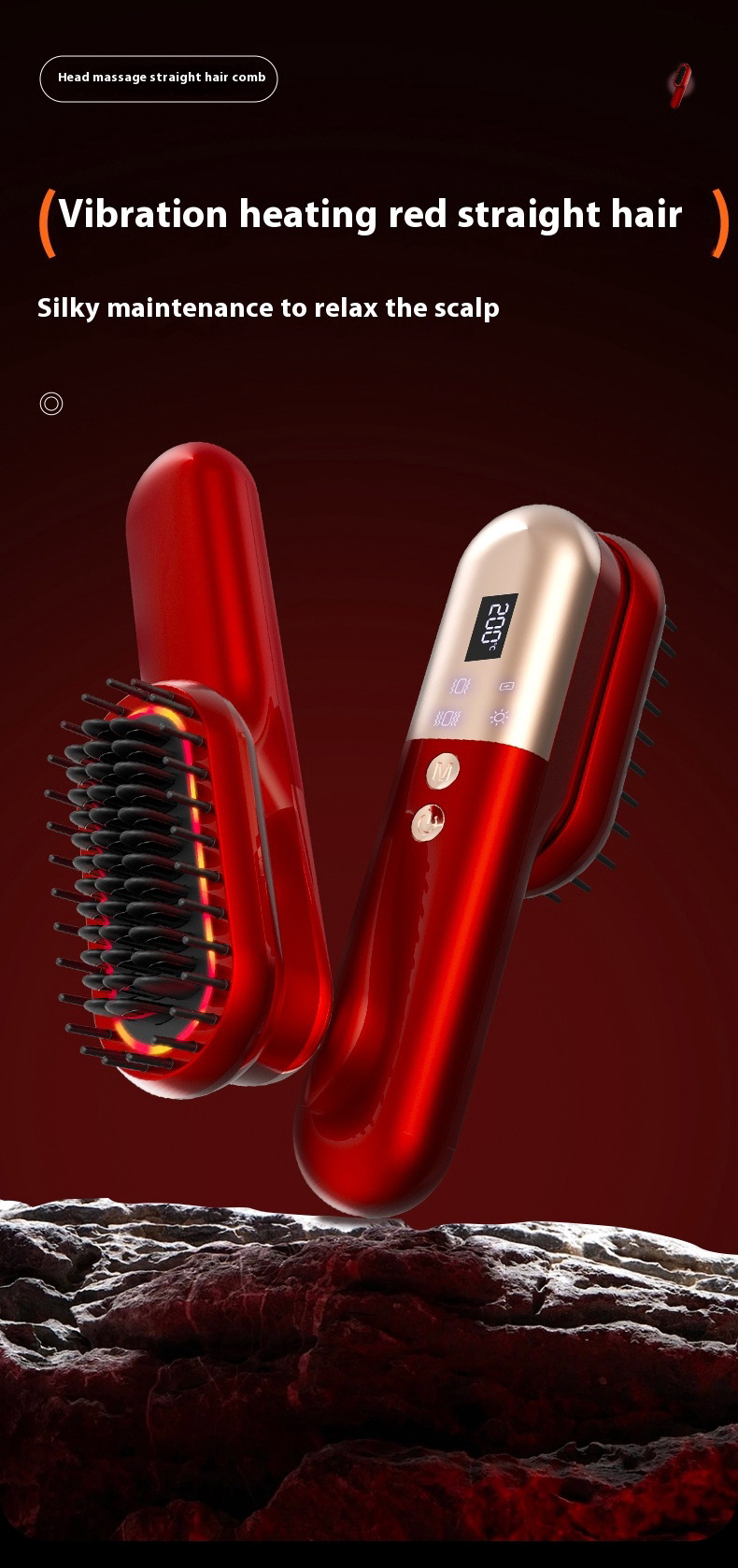 Title 1, Mini Charging Straight Comb Negative Ion Hair C...