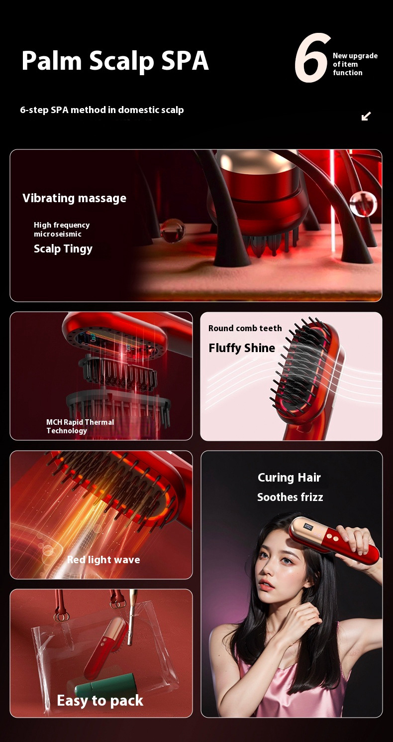 Title 2, Mini Charging Straight Comb Negative Ion Hair C...