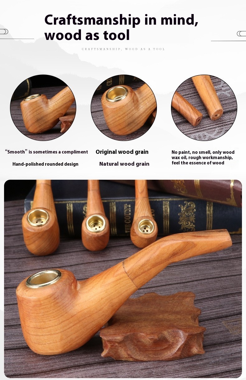 Title 1, Old-fashioned Hand-polished Solid Wood Pipe