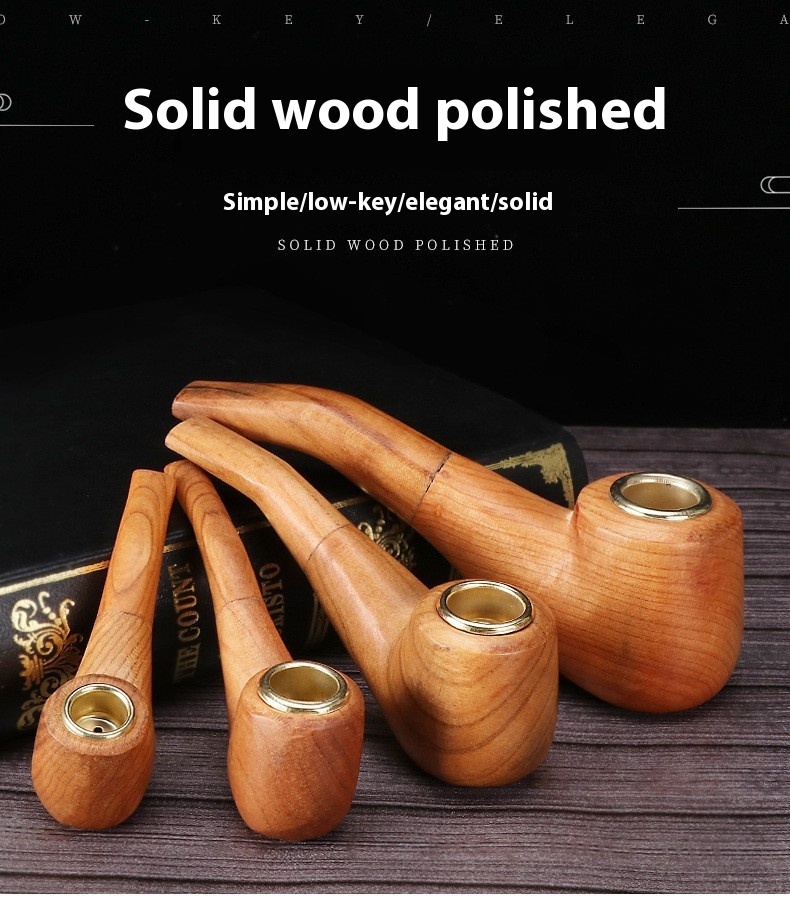 Title 4, Old-fashioned Hand-polished Solid Wood Pipe