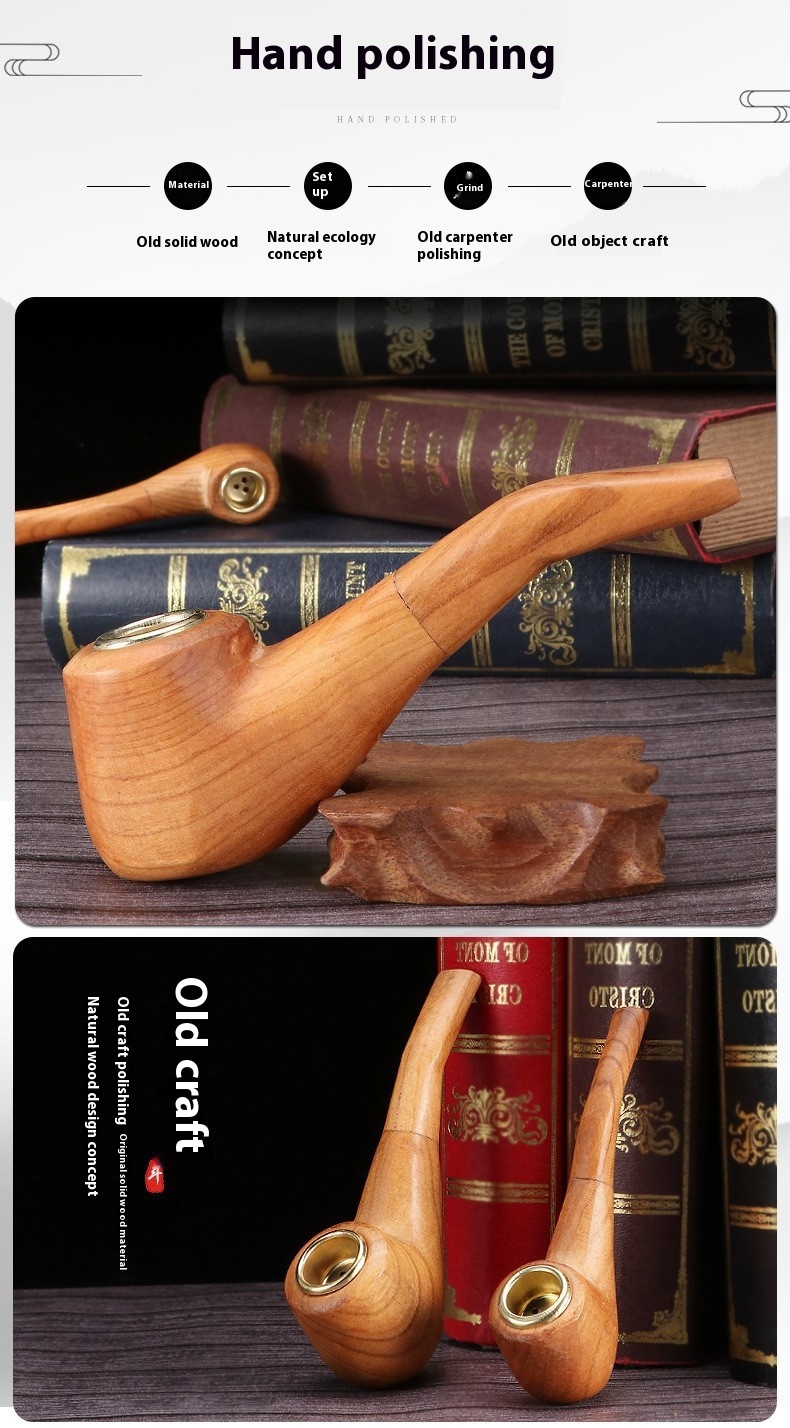 Title 7, Old-fashioned Hand-polished Solid Wood Pipe