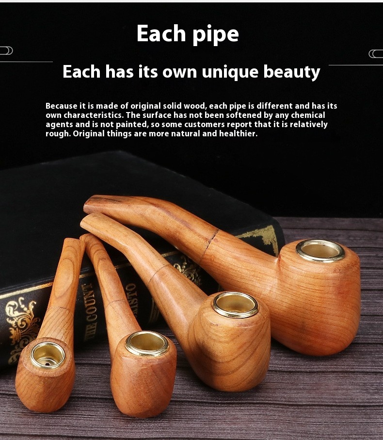 Title 9, Old-fashioned Hand-polished Solid Wood Pipe