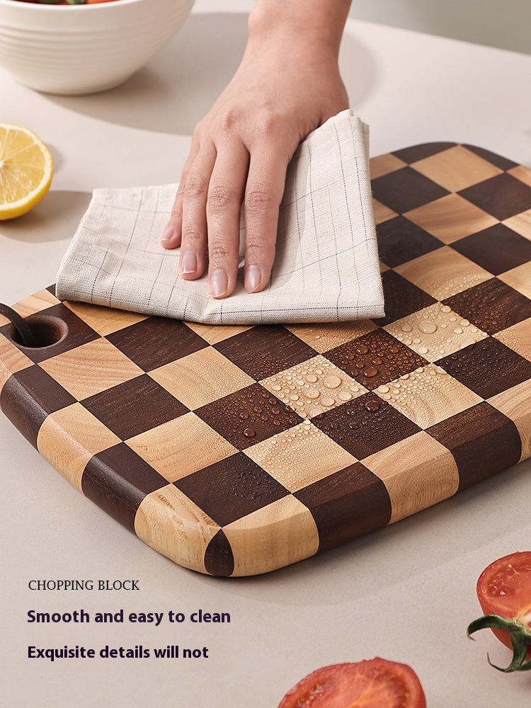 Title 2, Acacia Mangium Chessboard Grid Cutting Board So...