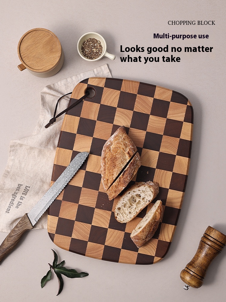 Title 3, Acacia Mangium Chessboard Grid Cutting Board So...