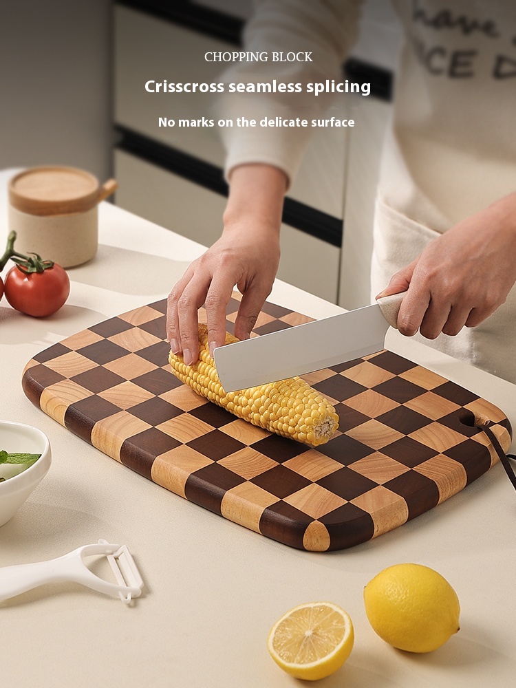 Title 4, Acacia Mangium Chessboard Grid Cutting Board So...