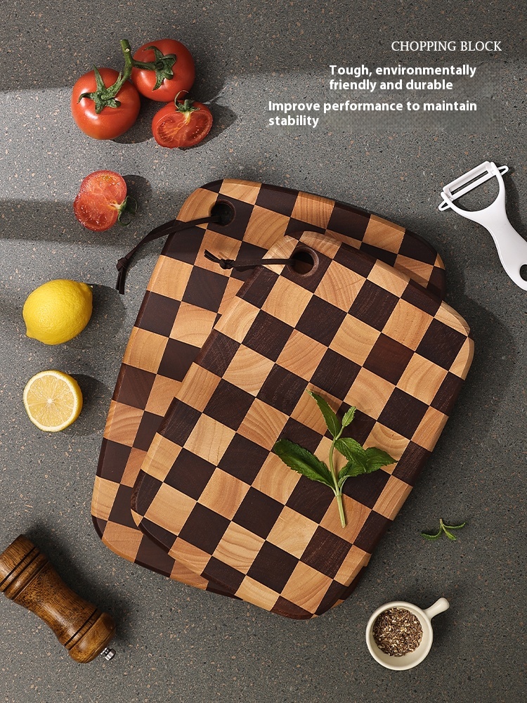 Title 5, Acacia Mangium Chessboard Grid Cutting Board So...