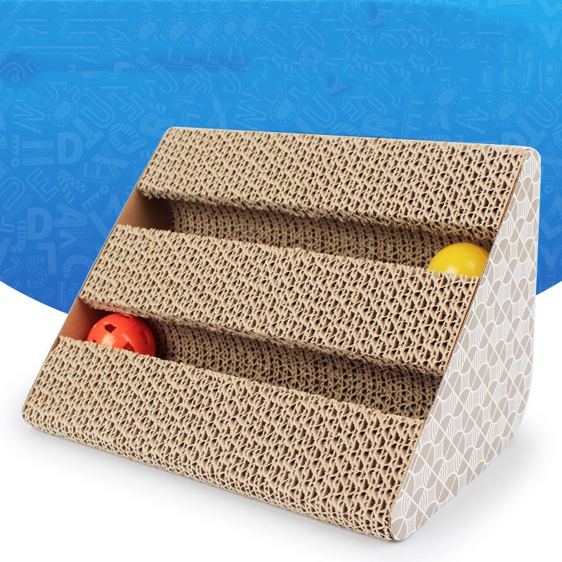 Title 1, Triangle Corrugated Cat Scratching Board Toy