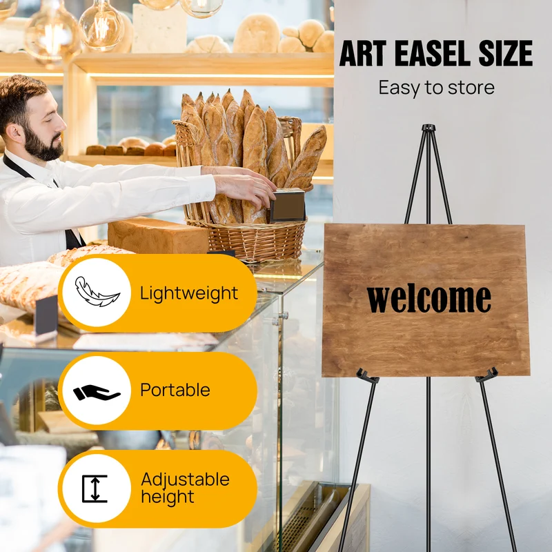 160cm 63 Inches Artist'S Easel, Foldable, Wedding Sign And Poster Display — image 4