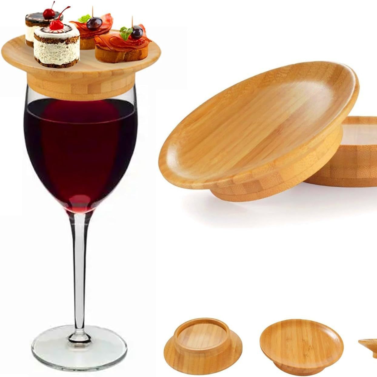 Title 3, Wine Glass Cooked Food Plate Wooden Coaster