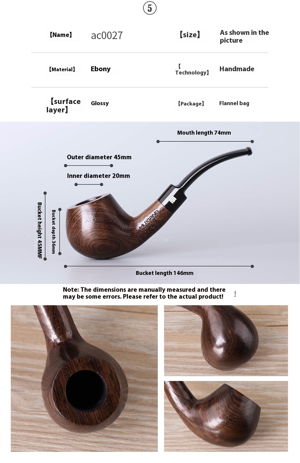 Title 22, Costustoot Handmade Blackwood Pipe Wooden Smoki...