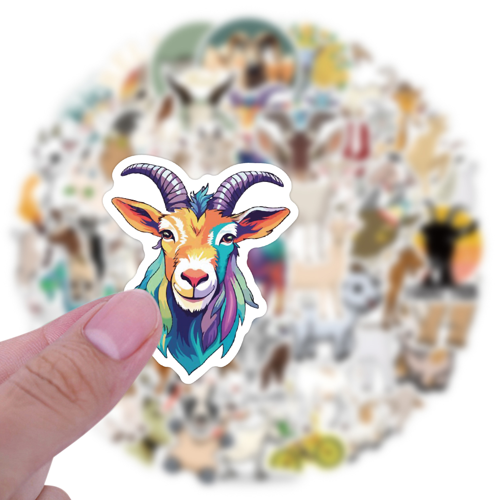 Title 2, 60 New Goat Small Animal Graffiti Stickers