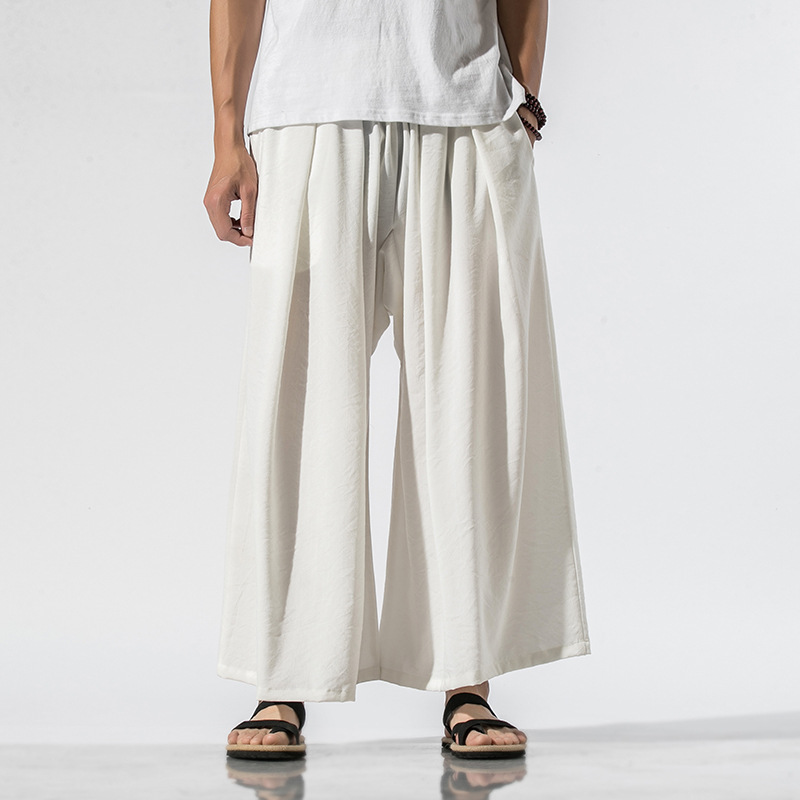 Title 2, Linnen casual cropped broek Rechte wijde pijpen