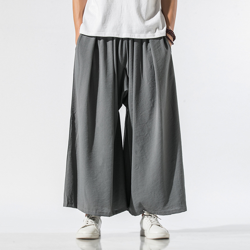 Title 4, Linnen casual cropped broek Rechte wijde pijpen