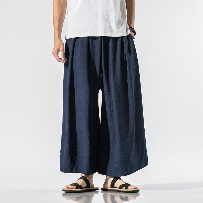 Title 5, Linnen casual cropped broek Rechte wijde pijpen