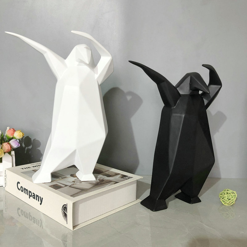 Title 3, Cartoon Animal Penguin Resin Decorations Abstra...