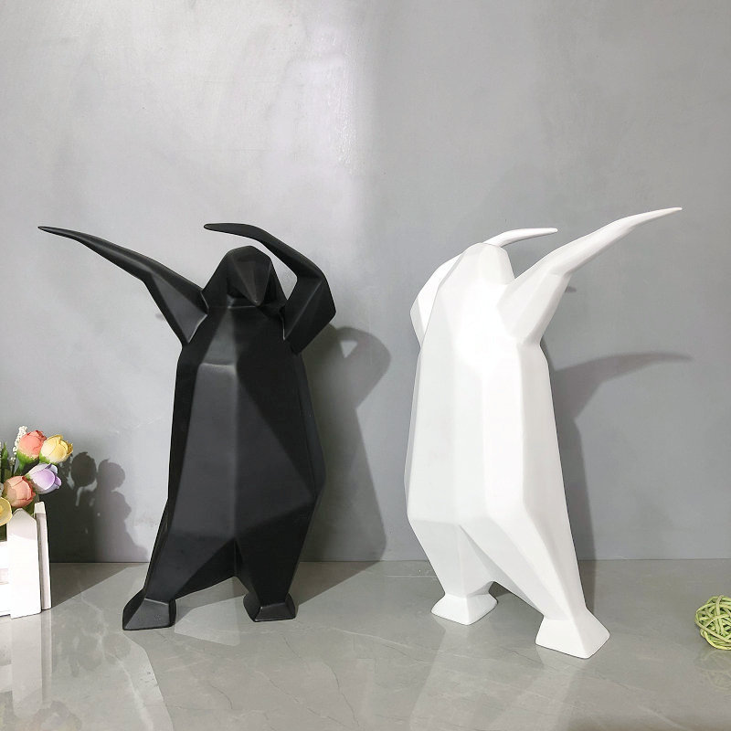 Title 5, Cartoon Animal Penguin Resin Decorations Abstra...