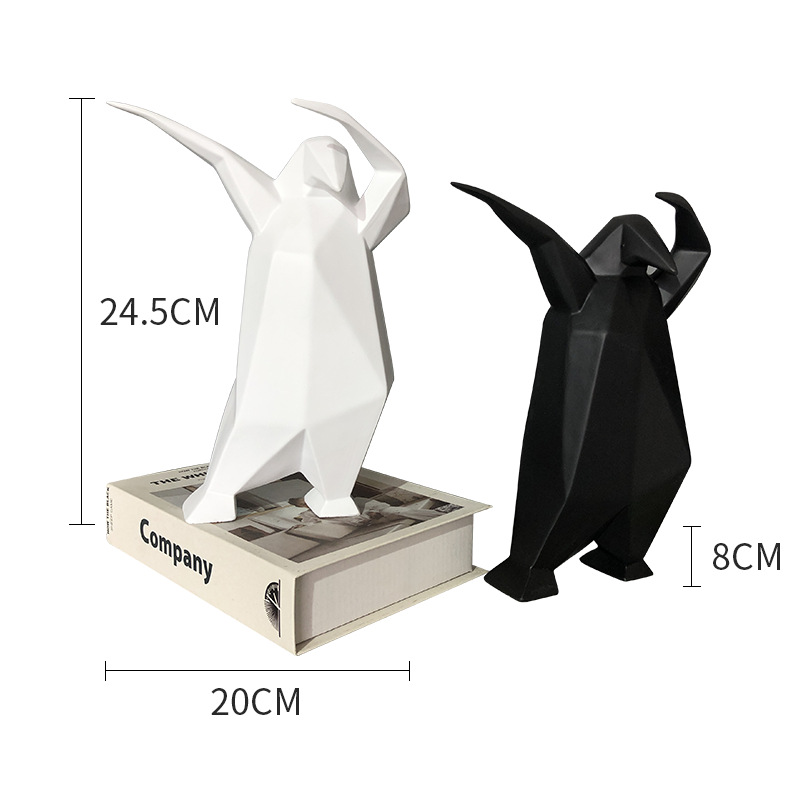 Title 6, Cartoon Animal Penguin Resin Decorations Abstra...