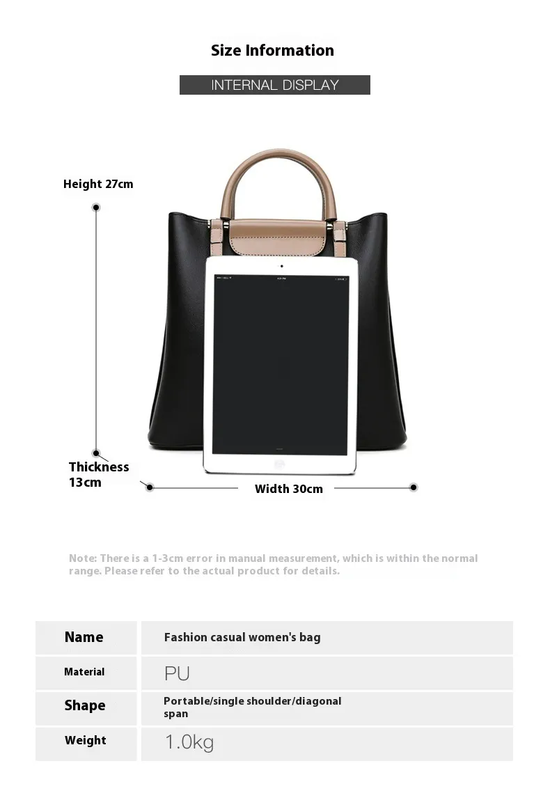 Women's tote bag in premium PU material with detachable strap