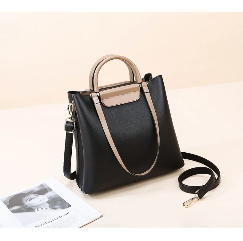 Women's tote bag in premium PU material with detachable strap