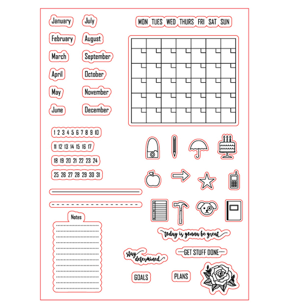 Title 2, Transparent Silicone Stamp Hand Account Calenda...