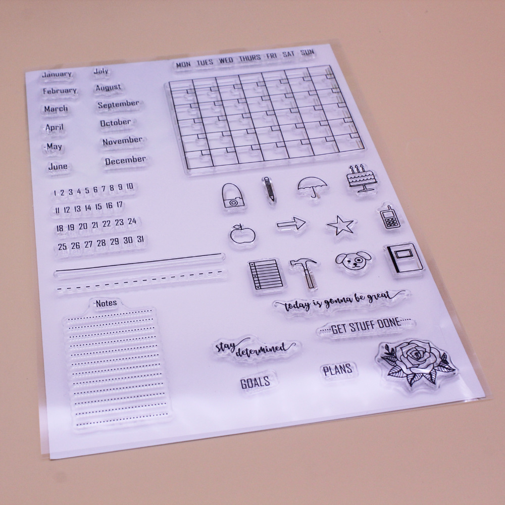 Title 3, Transparent Silicone Stamp Hand Account Calenda...