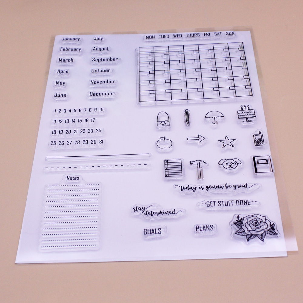 Title 4, Transparent Silicone Stamp Hand Account Calenda...