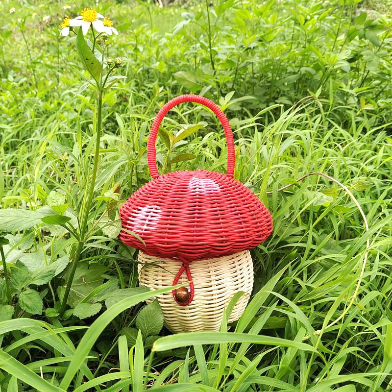 Rattan Mushroom Bag | Handmade Woven