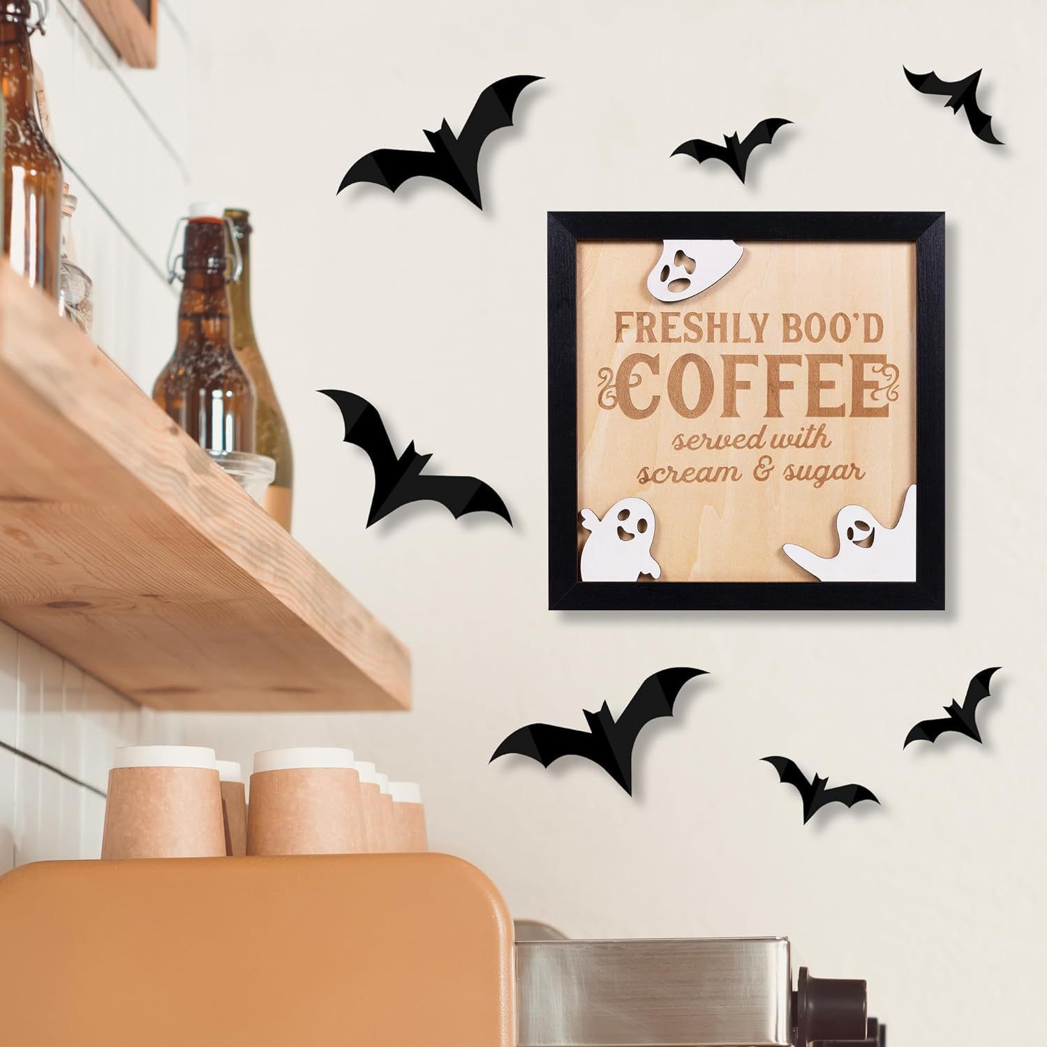 Title 1, Halloween Coffee Bar Wooden Decorations