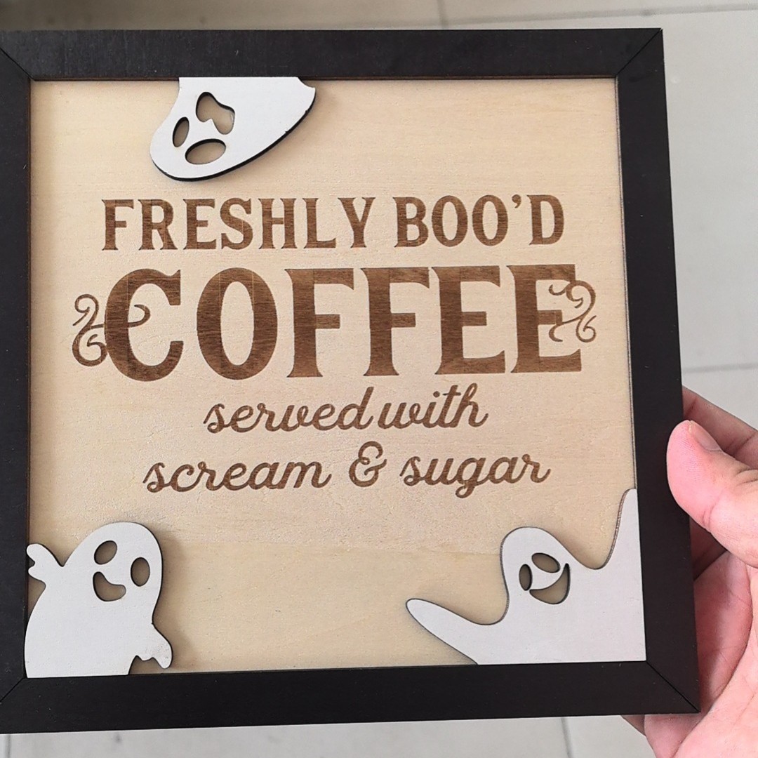 Title 4, Halloween Coffee Bar Wooden Decorations