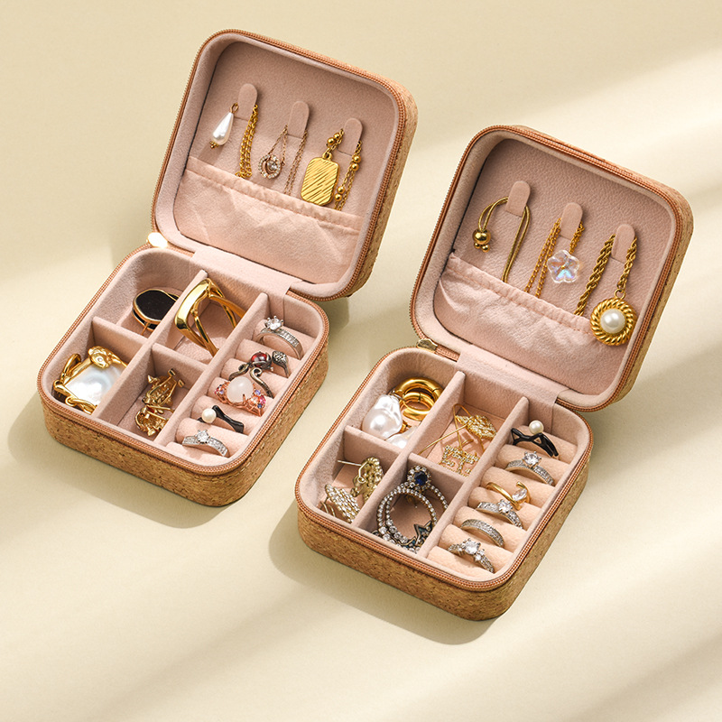 Title 1, Original Advanced Cork Jewelry Box Portable Tra...