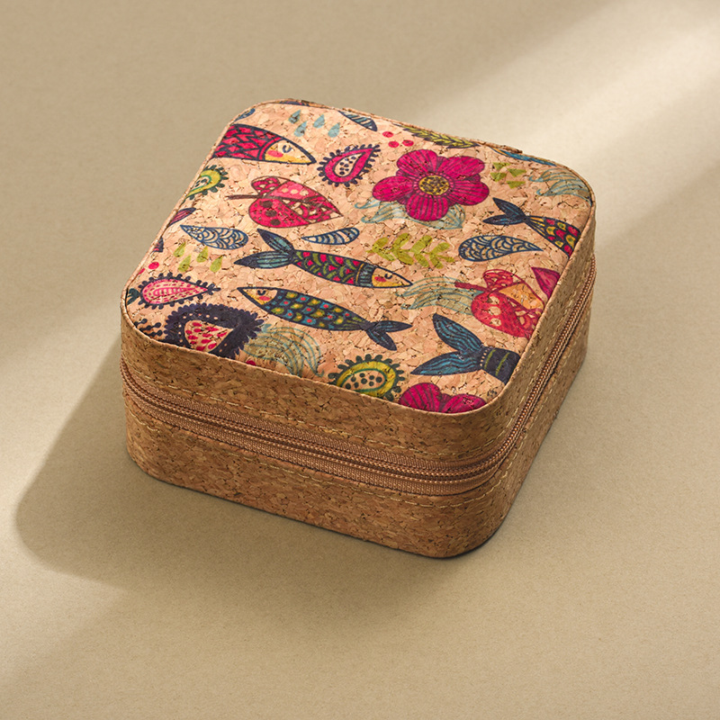 Title 6, Original Advanced Cork Jewelry Box Portable Tra...