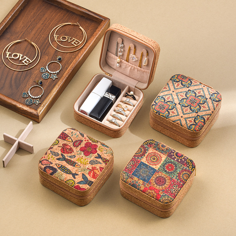 Title 9, Original Advanced Cork Jewelry Box Portable Tra...