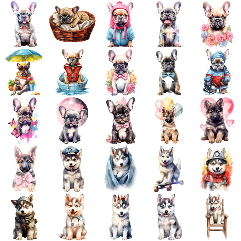 Fun Unique Puppy Stickers Cute 50Pcs Pack