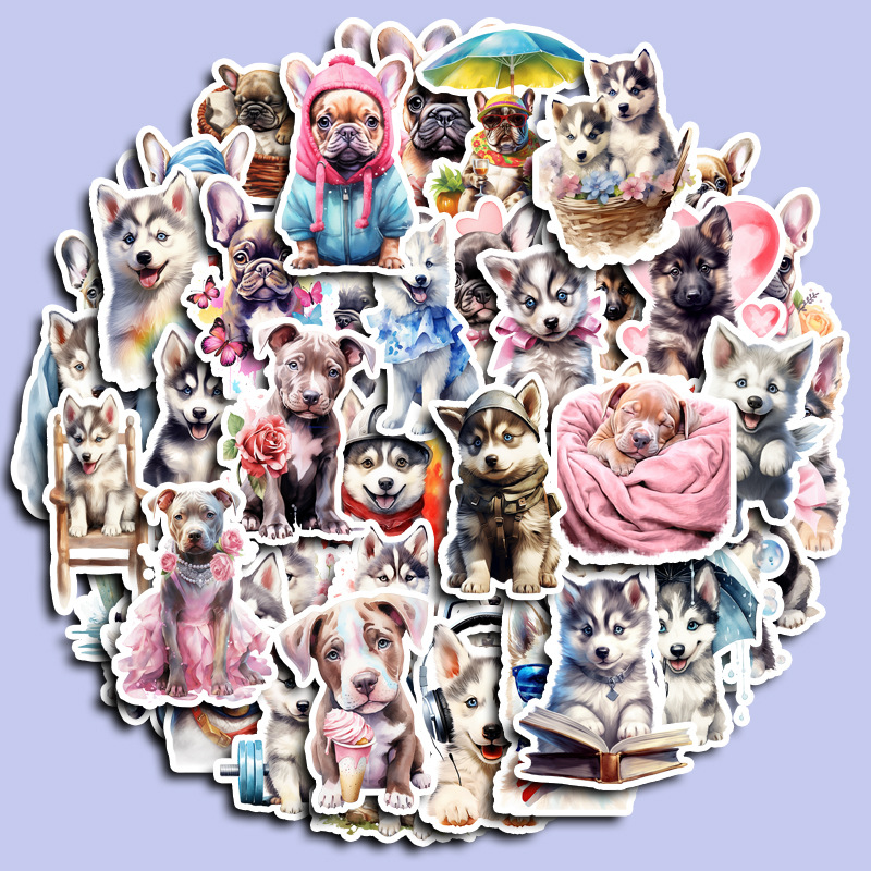 Fun Unique Puppy Stickers Cute 50Pcs Pack