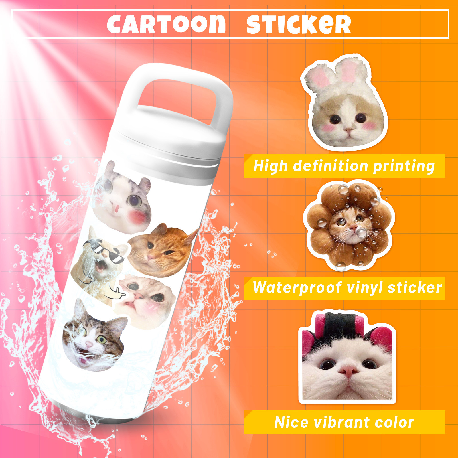 Title 9, Fashion Statement Cat Graffiti Stickers