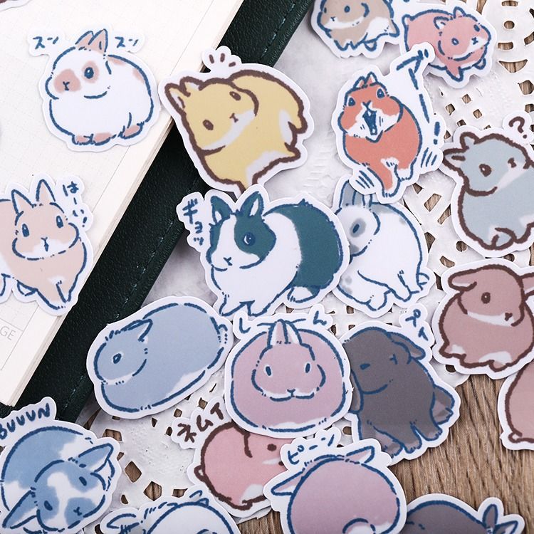 Realistic Rabbit Stickers | 39Pcs Cute Set