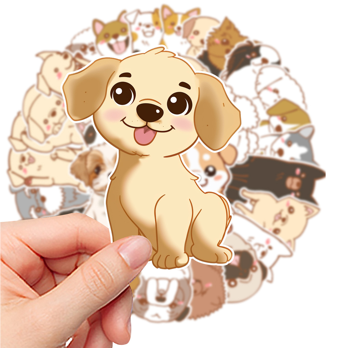 Cute Dog Stickers | 50Pcs Cartoon Various Breeds Pack