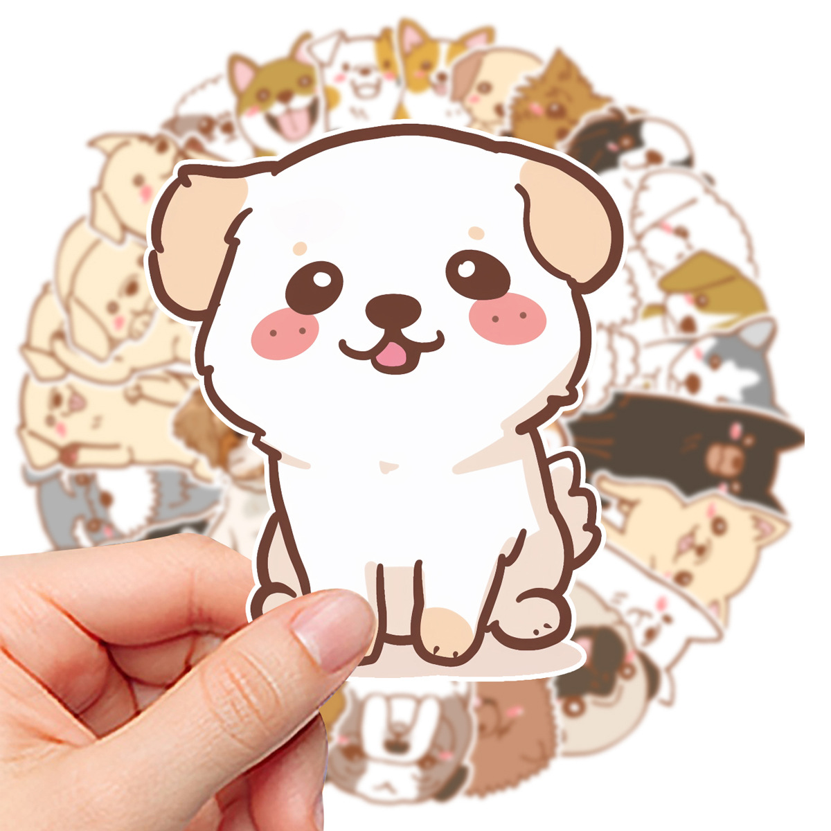 Cute Dog Stickers | 50Pcs Cartoon Various Breeds Pack