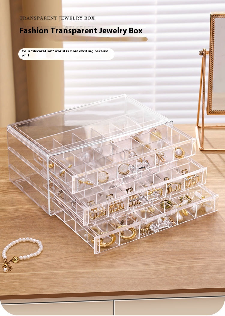 Title 2, Transparent Jewelry Storage Box Multi-layer Lar...