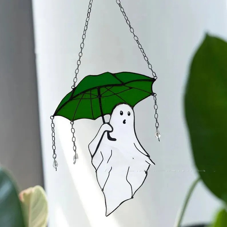 Title 4, Funny Halloween Ghost And Umbrella Ornaments