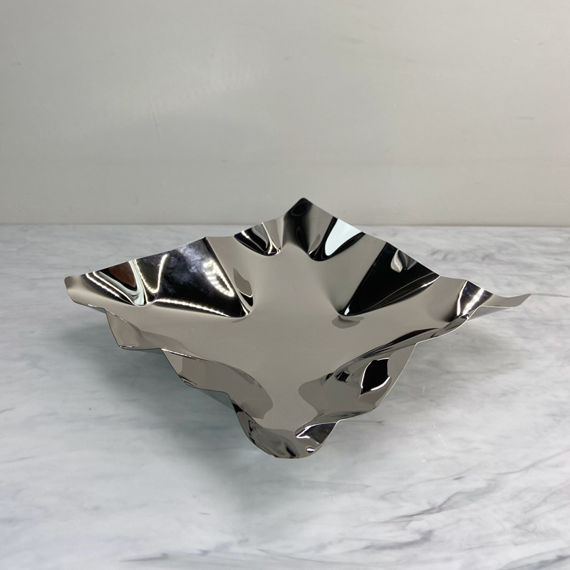 Title 1, Folding Art Stainless Steel Square Fruit Plate