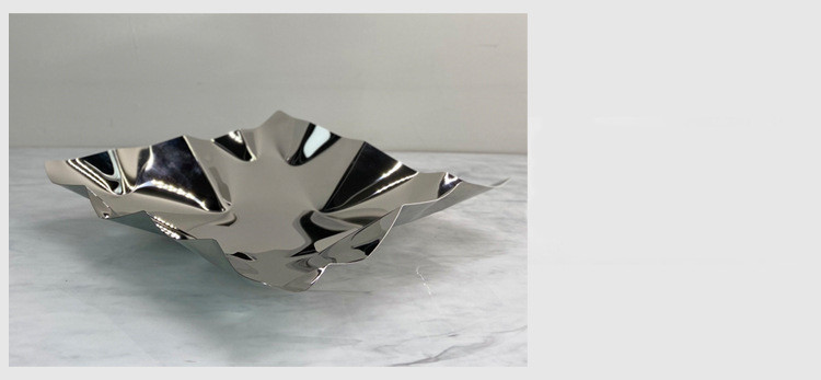 Title 3, Folding Art Stainless Steel Square Fruit Plate