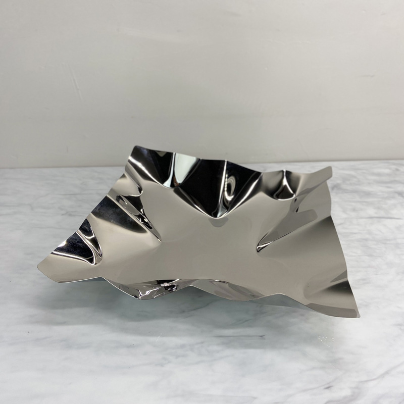 Title 4, Folding Art Stainless Steel Square Fruit Plate