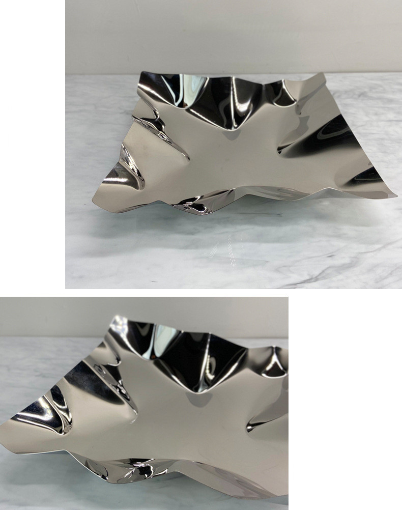 Title 5, Folding Art Stainless Steel Square Fruit Plate