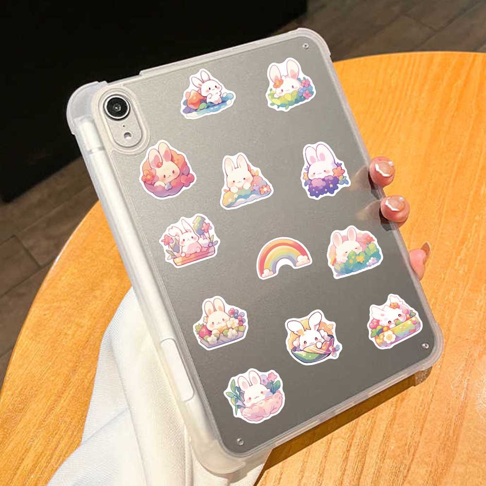 Rainbow Bunny Sticker Pack | Colorful Waterproof 50Pcs